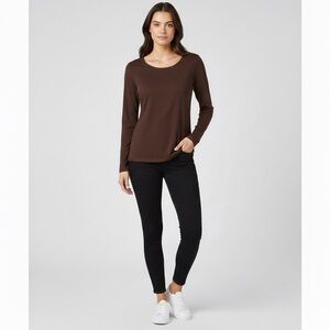 Charter Club. Size L.  Rich Brown Long Sleeve Top